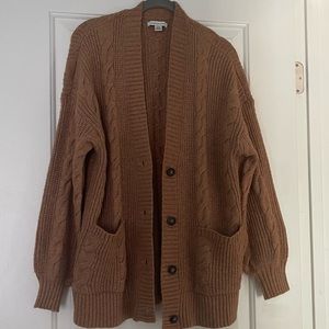 American Eagle Oversized Cable Knot Button-Up Cardigan